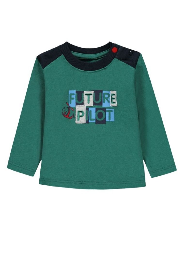 Bluzka chłopięca z długim rękawem, zielona, Kanz