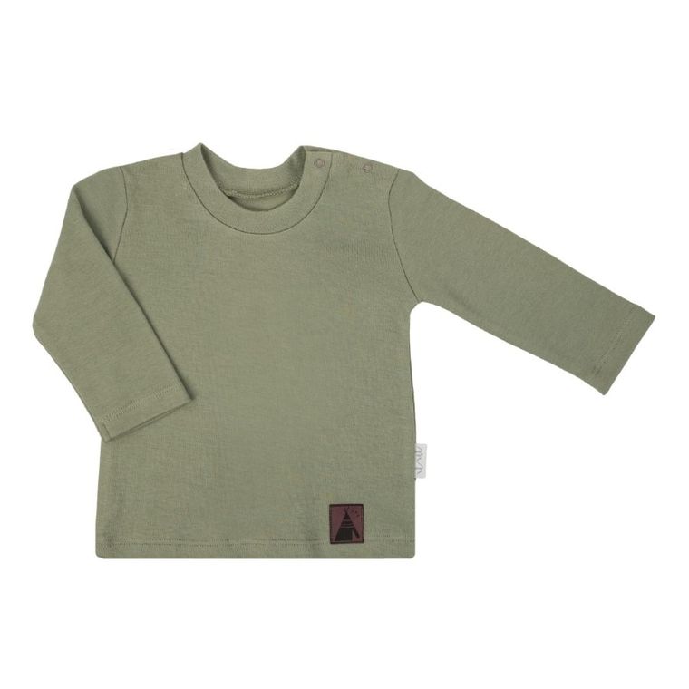 Bluzka chłopięca z długim rękawem, zielona, Nicol
