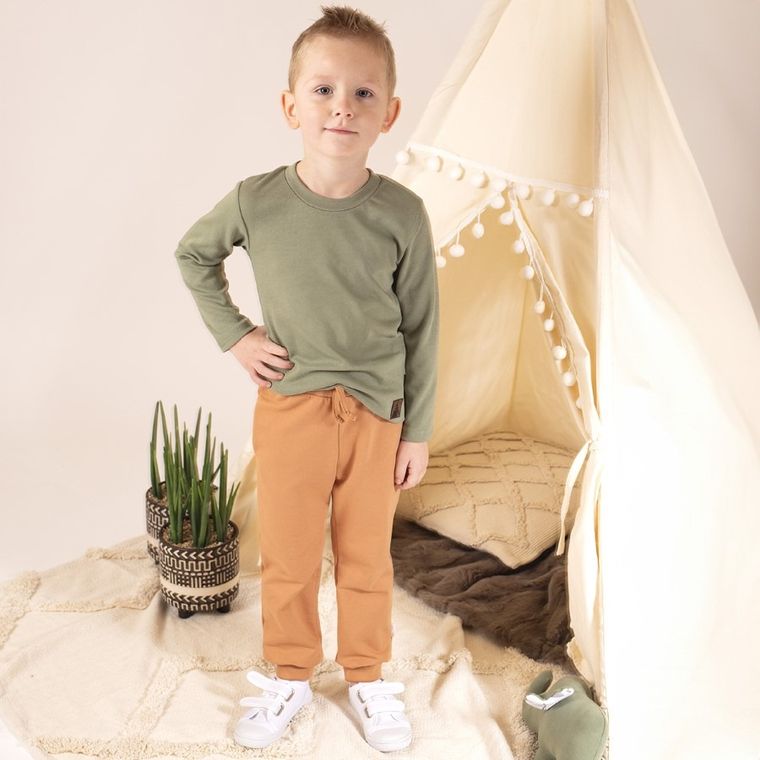 Bluzka chłopięca z długim rękawem, zielona, Nicol