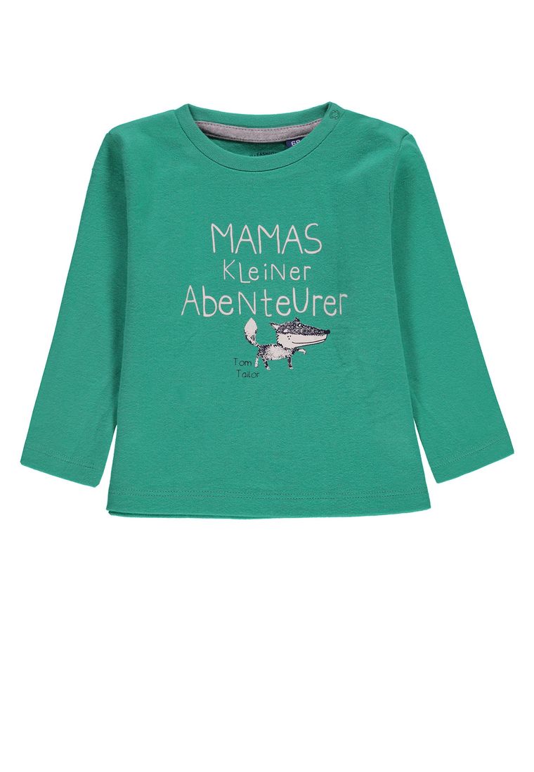 Bluzka chłopięca z długim rękawem, zielona, Tom Tailor