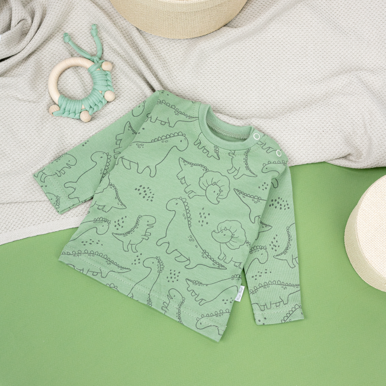 Bluzka chłopięca z długim rękawem, zielona, Tup Tup