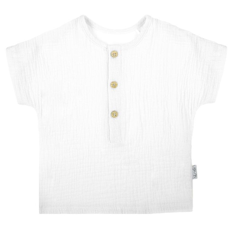 Bluzka chłopięca z krótkim rękawem, biała, Nicol