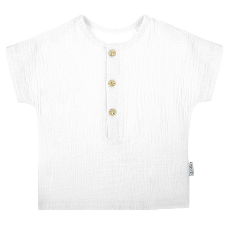 Bluzka chłopięca z krótkim rękawem, biała, Nicol