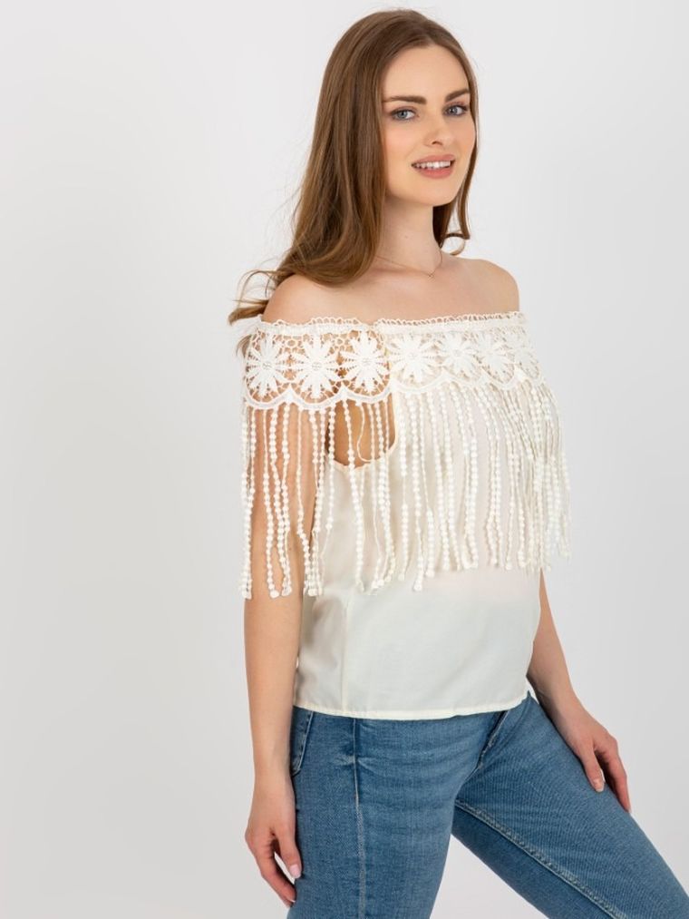 Bluzka damska bez rękawów, beżowa, Factory Price