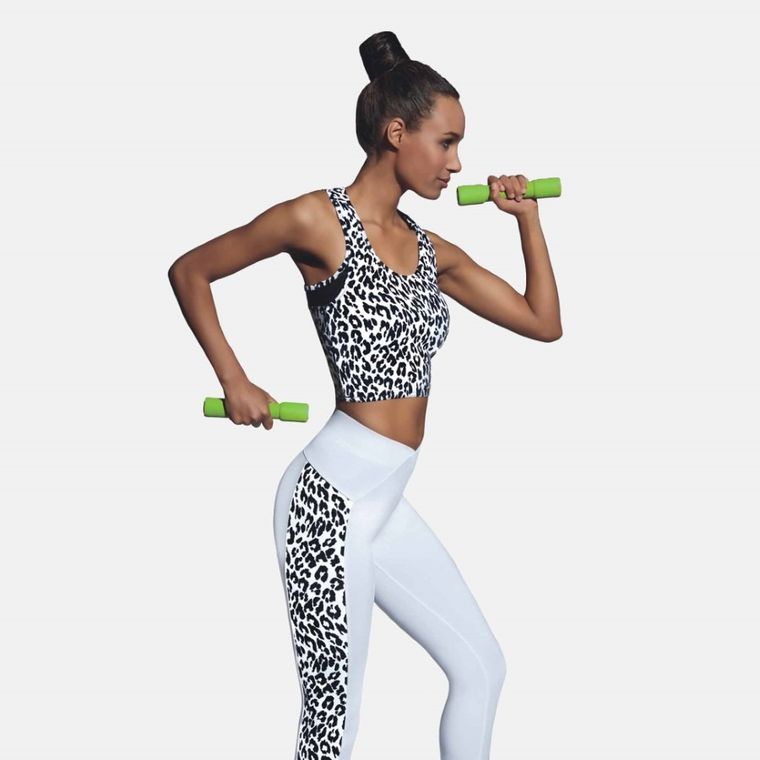 Bluzka damska bez rękawów, crop top, biała, Bas Black