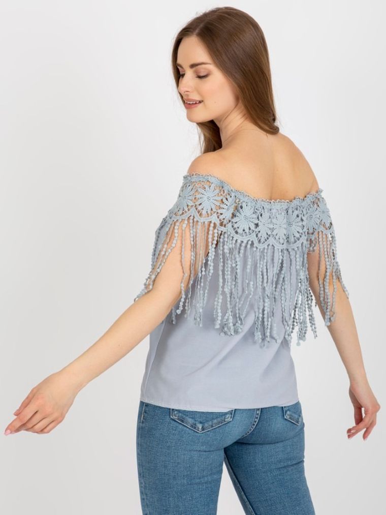 Bluzka damska bez rękawów, szara, Factory Price