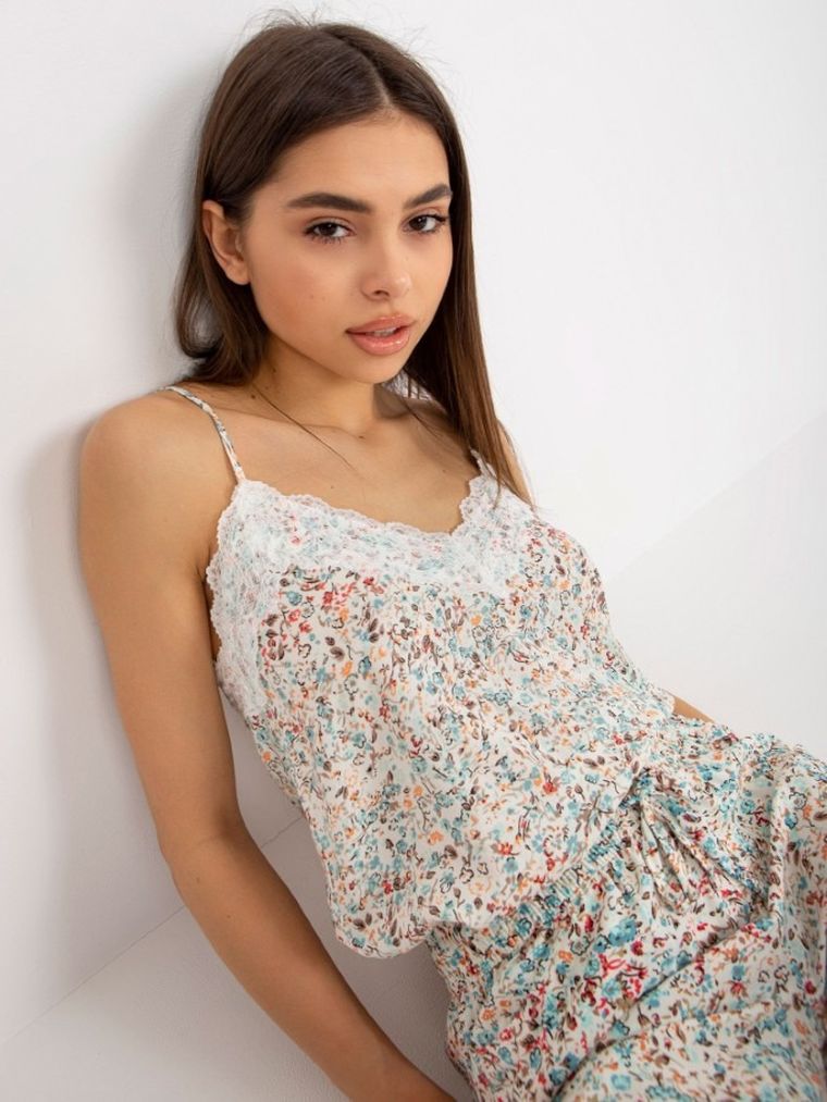 Bluzka damska na ramiączka, biała, Fresh Made