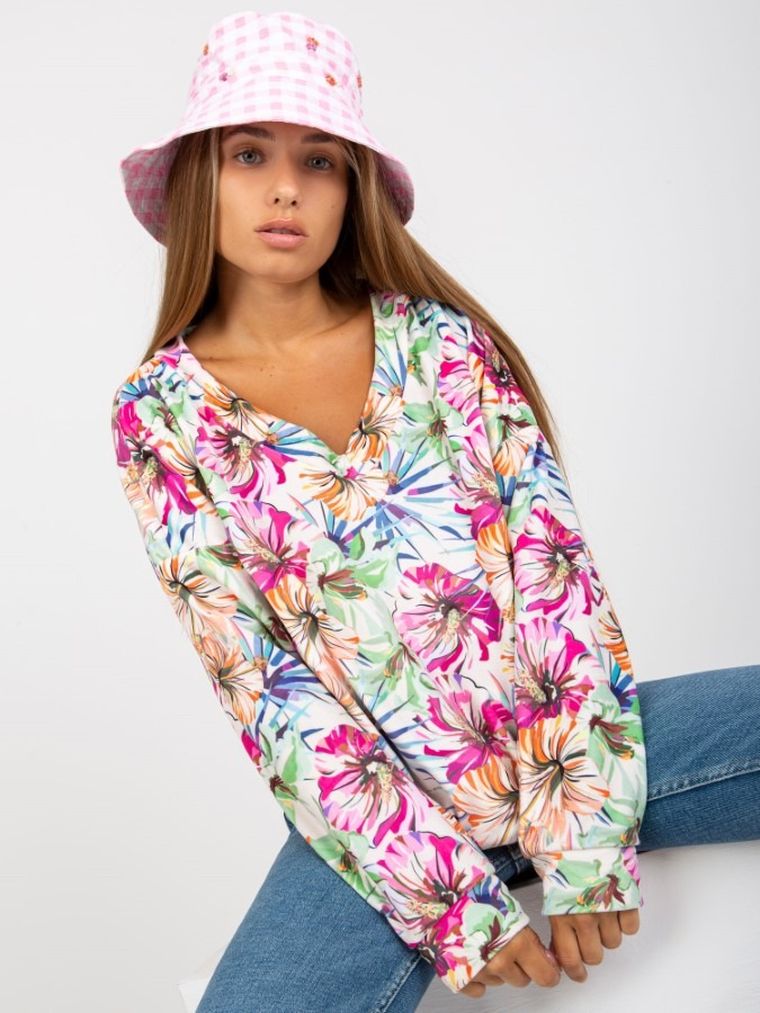 Bluzka damska z długim rękawem, ecru, Rue Paris