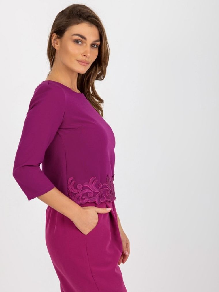 Bluzka damska z długim rękawem, fioletowa, Lakerta