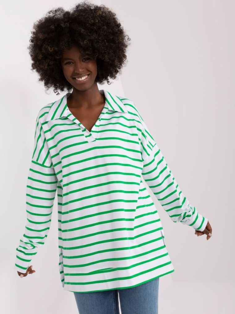 Bluzka damska z długim rękawem, oversize, mix, Lakerta