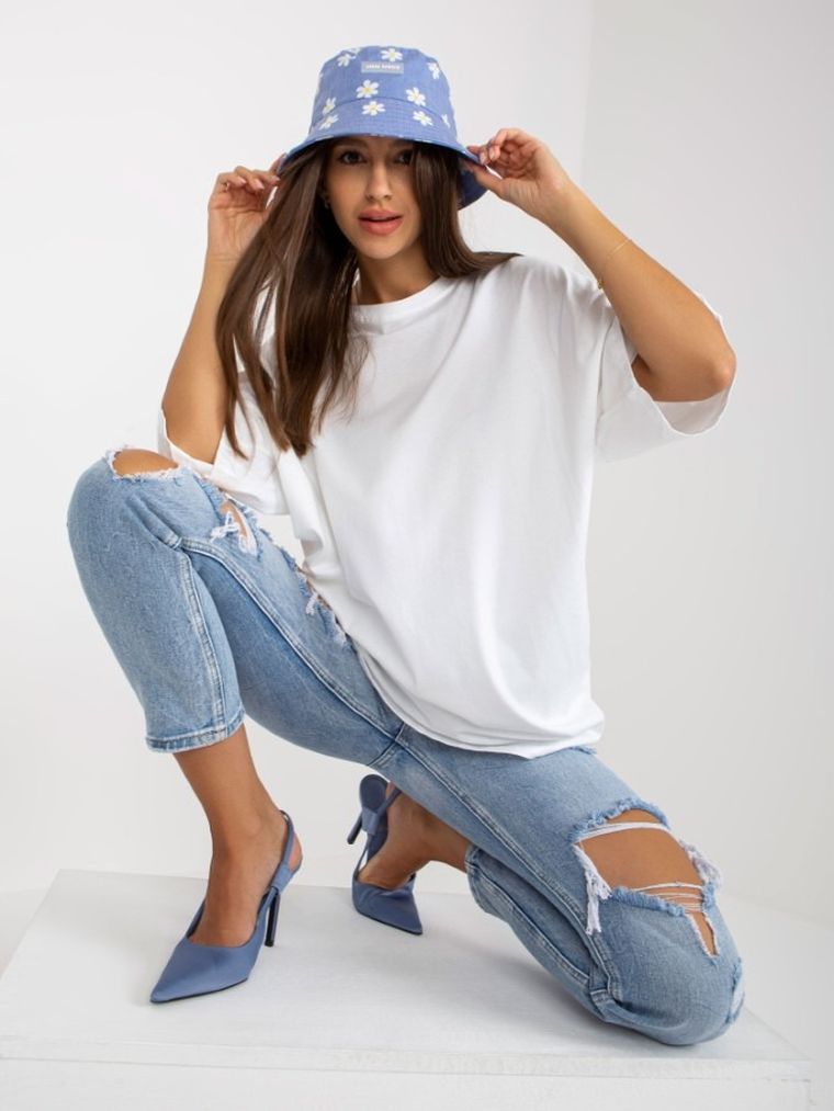 Bluzka damska z krótkim rękawem, biała, May By Shining Star