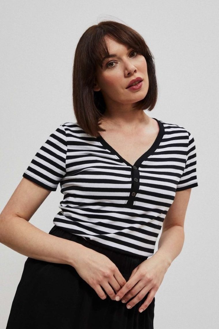 Bluzka damska z krótkim rękawem, mix, Moodo