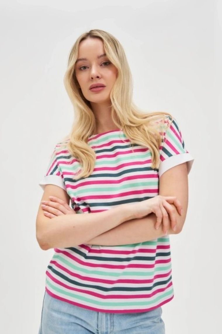 Bluzka damska z krótkim rękawem, mix, Moodo