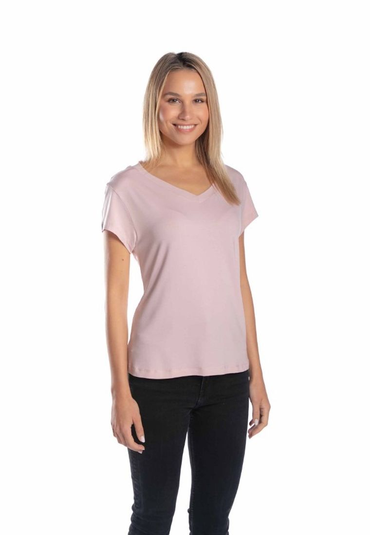 Bluzka damska z krótkim rękawem, różowa, Golden Queen