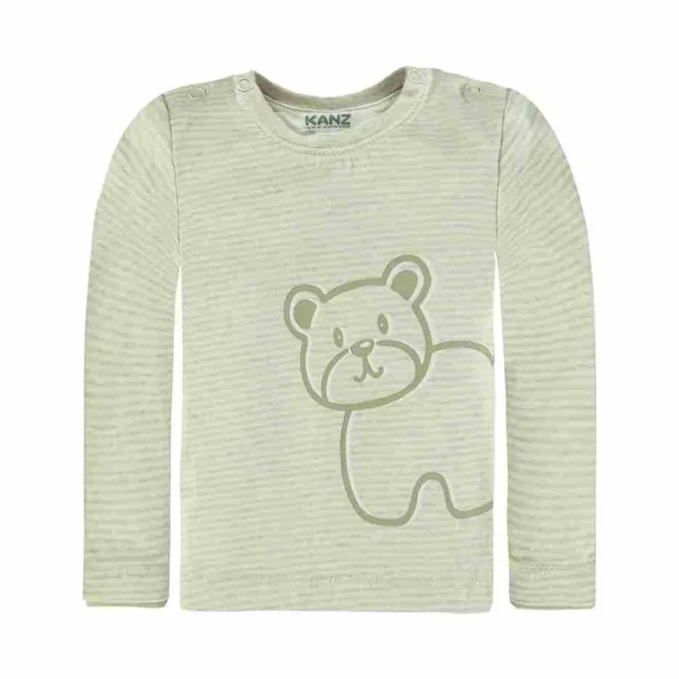 Bluzka dziecięca z długim rękawem, beżowa, Kanz