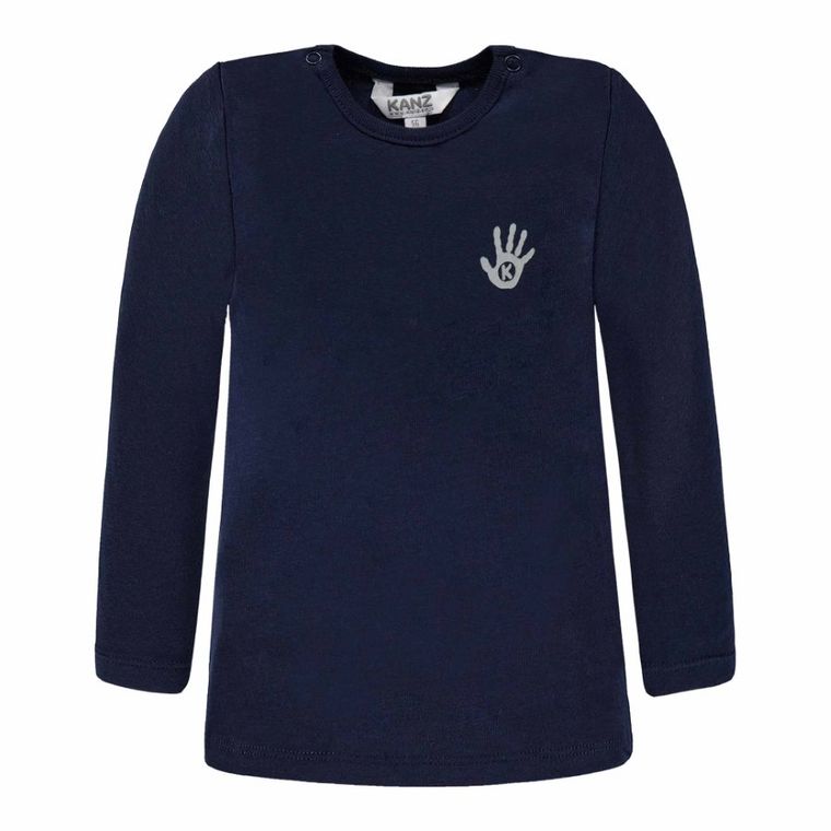 Bluzka dziecięca z długim rękawem, granatowa, Kanz