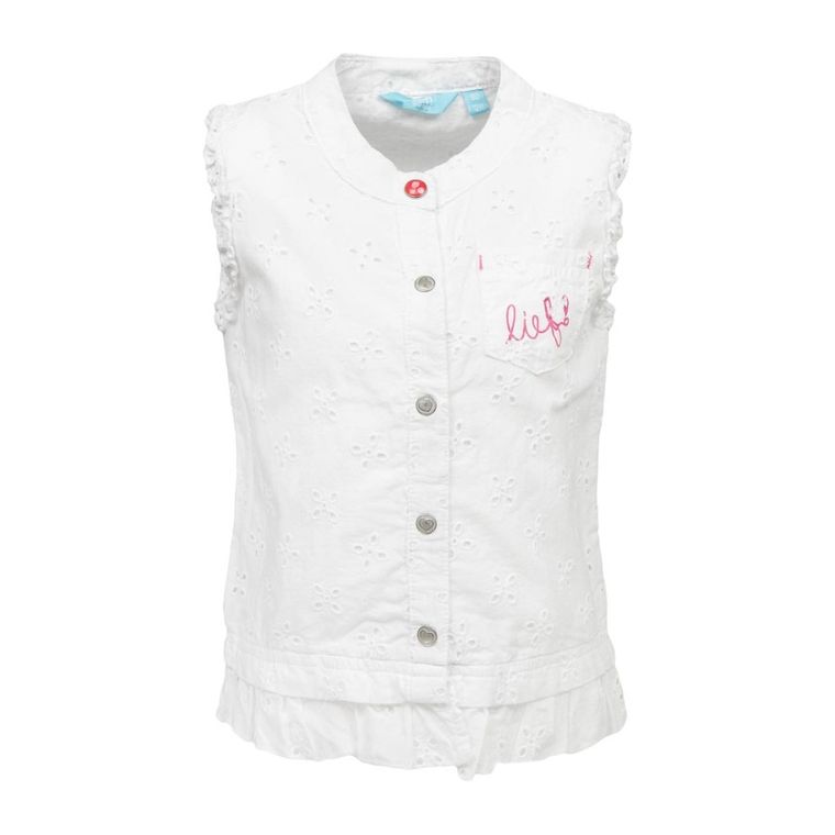 Bluzka dziewczęca bez rękawów, biała, Lief