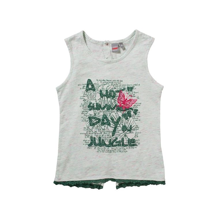 Bluzka dziewczęca bez rękawów, jasnozielona, Kanz