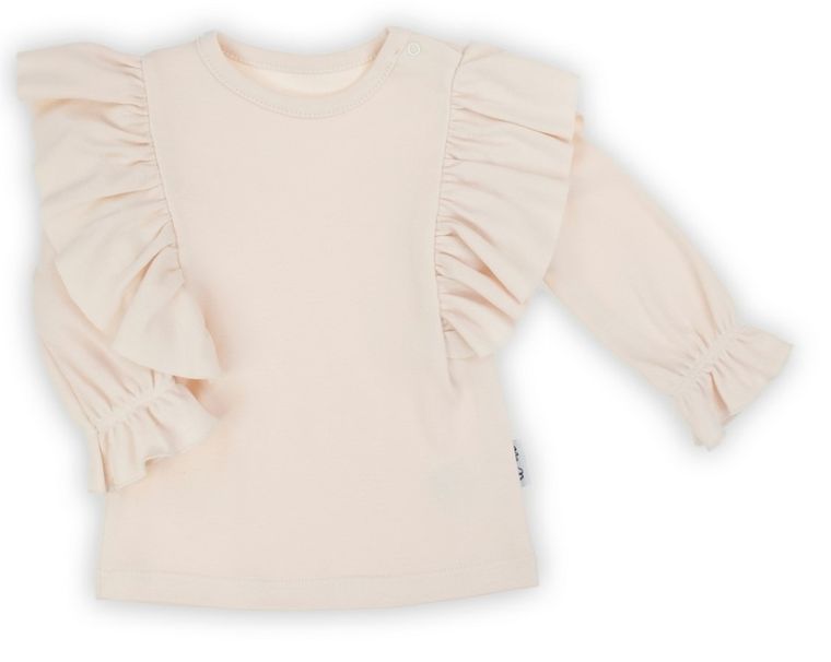 Bluzka dziewczęca z długim rękawem, beżowa, Nicol