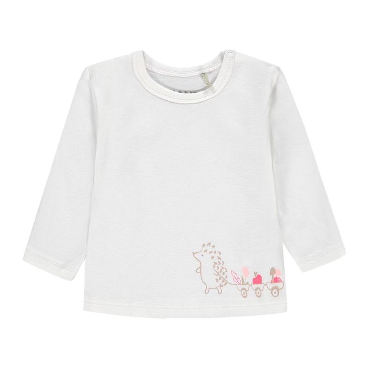 Bluzka dziewczęca z długim rękawem, biała, Kanz