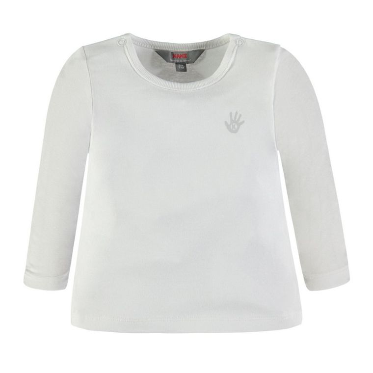 Bluzka dziewczęca z długim rękawem, biała, Kanz