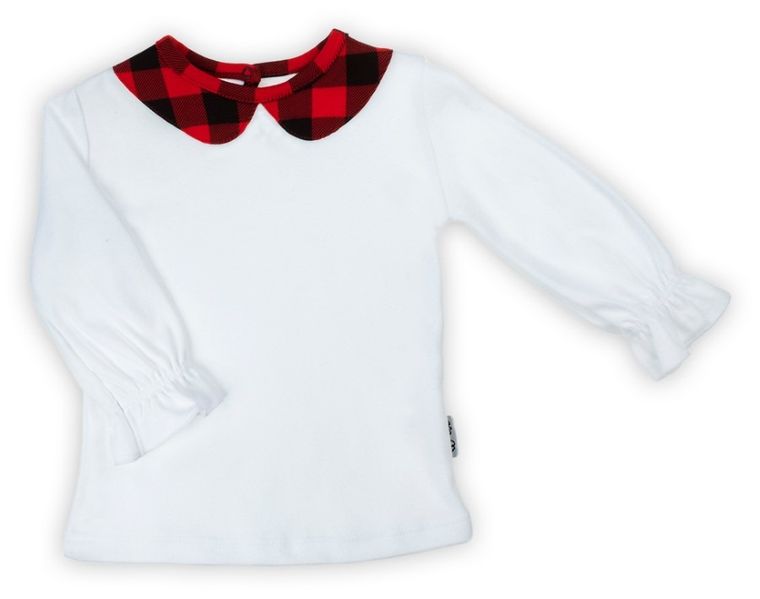 Bluzka dziewczęca z długim rękawem, biała, Nicol