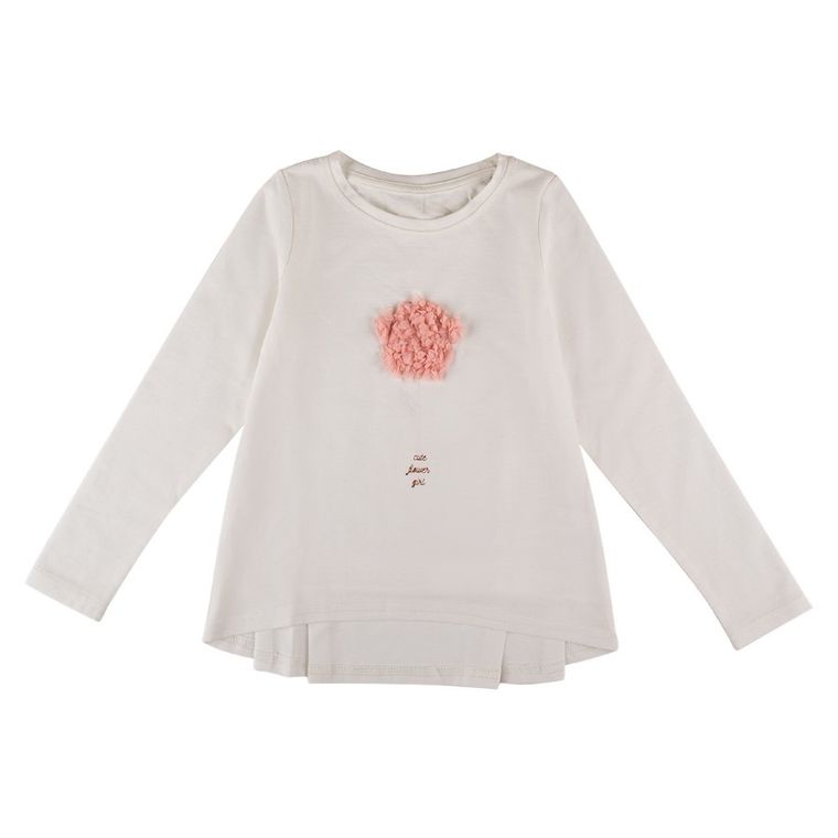 Bluzka dziewczęca z długim rękawem, biała, Tom Tailor