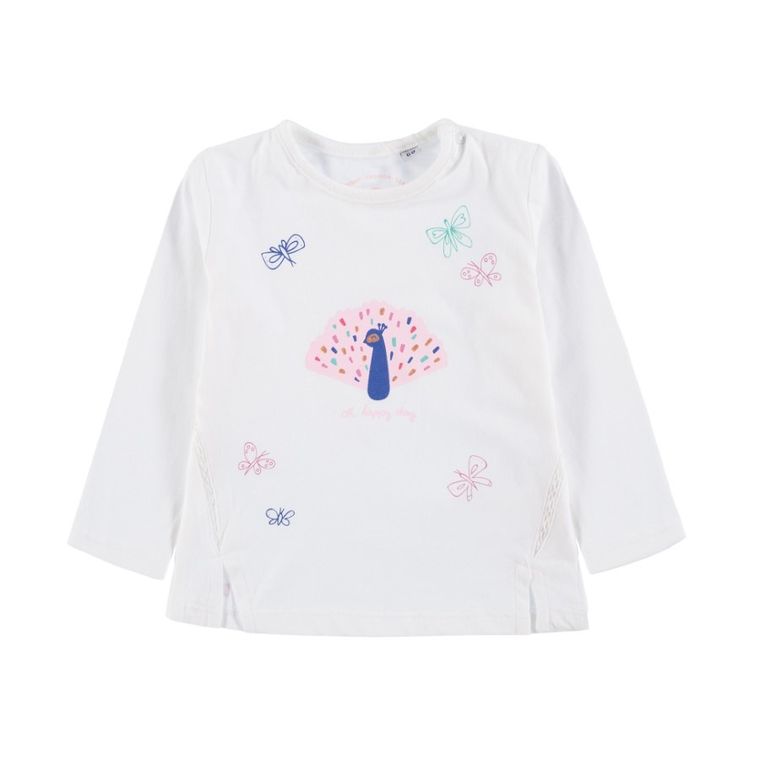 Bluzka dziewczęca z długim rękawem, biała, Tom Tailor