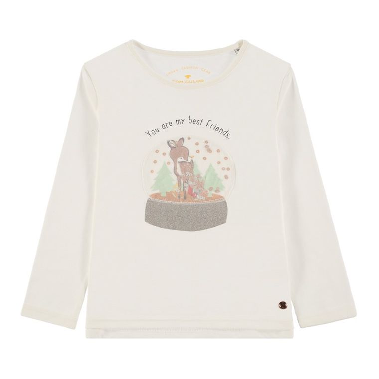 Bluzka dziewczęca z długim rękawem, biała, Tom Tailor