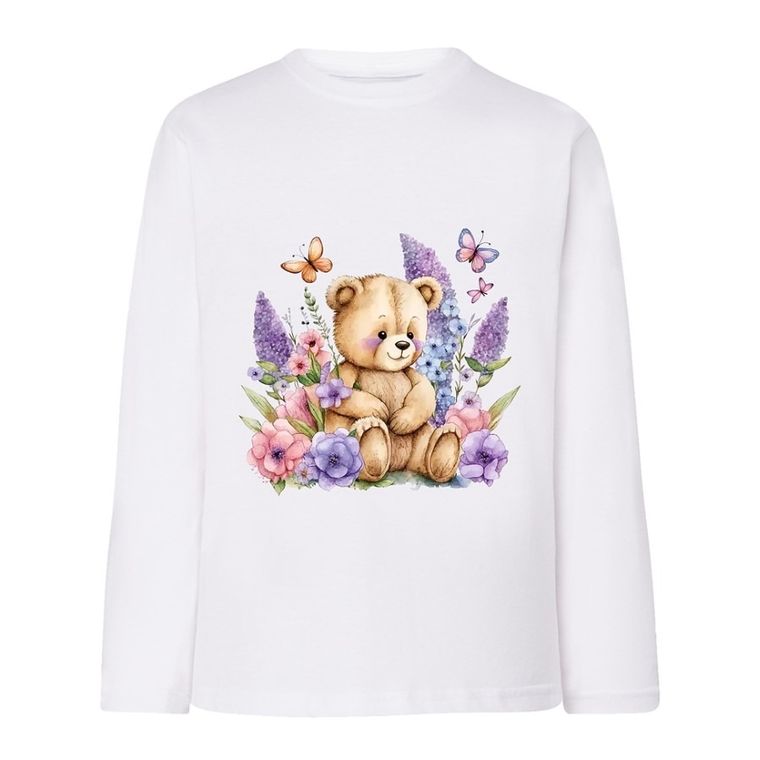 Bluzka dziewczęca z długim rękawem, biała, Tup Tup