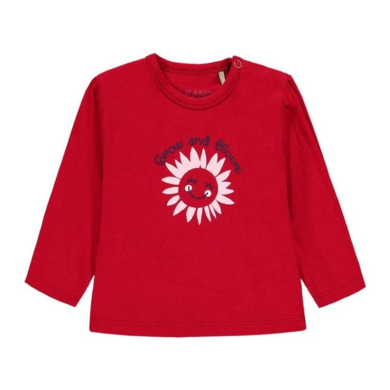 Bluzka dziewczęca z długim rękawem, czerwona, Kanz