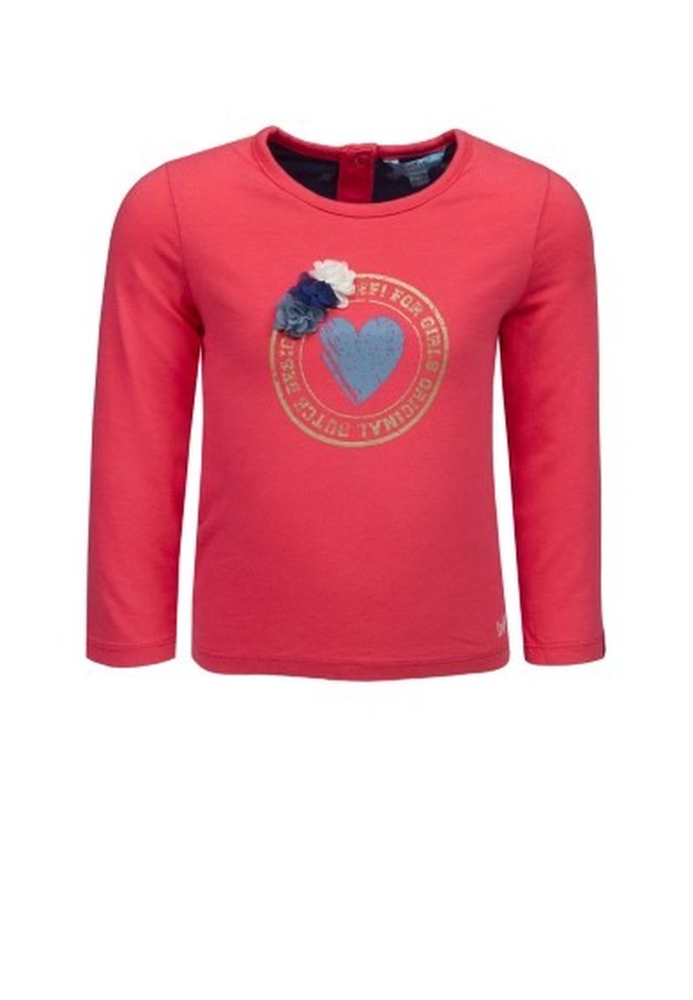 Bluzka dziewczęca z długim rękawem, czerwona, Lief