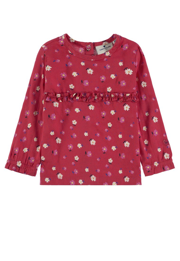 Bluzka dziewczęca z długim rękawem, czerwona, Tom Tailor