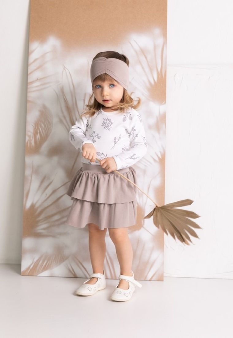 Bluzka dziewczęca z długim rękawem, ecru, Nicol