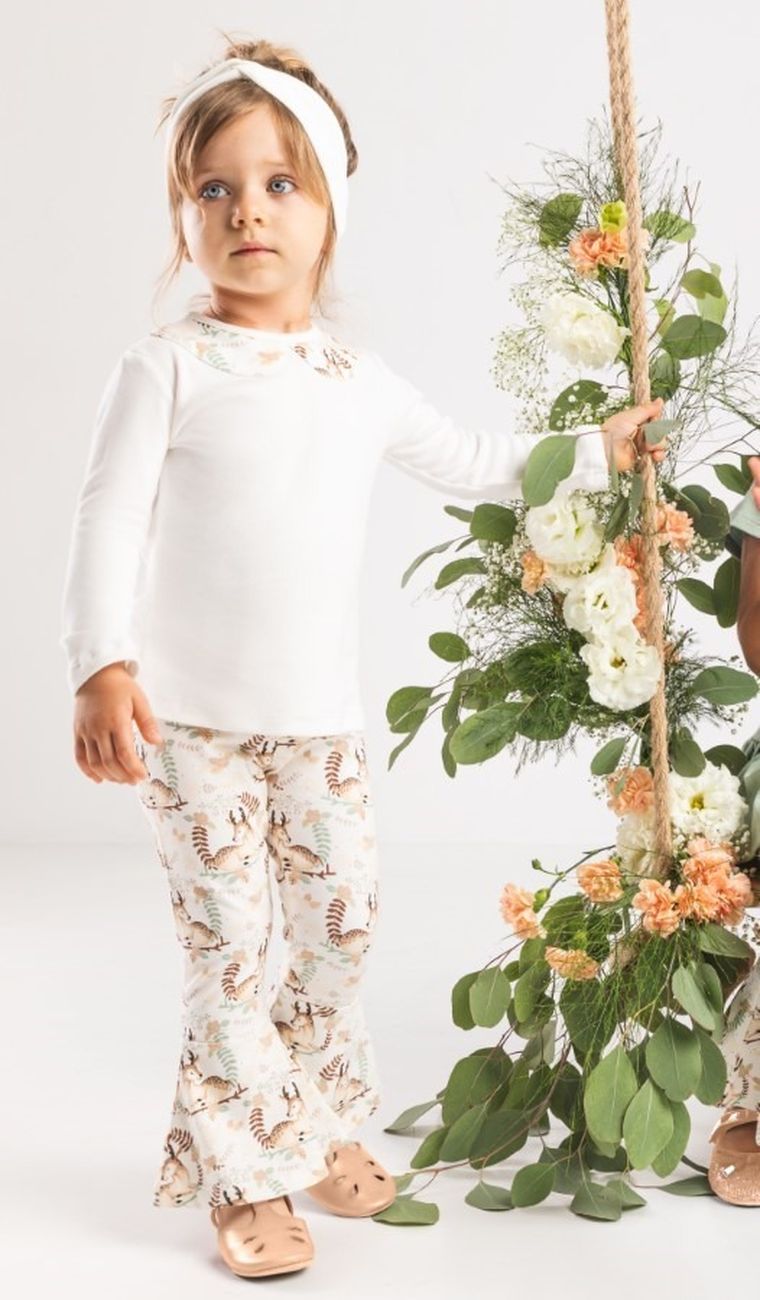 Bluzka dziewczęca z długim rękawem, ecru, Nicol