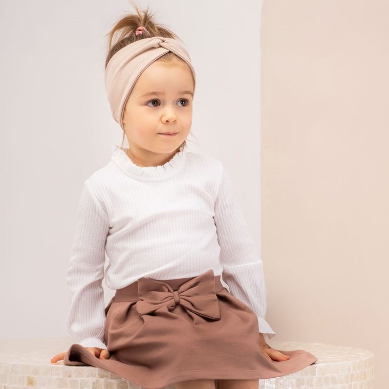 Bluzka dziewczęca z długim rękawem, ecru, Nicol