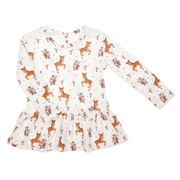 Bluzka dziewczęca z długim rękawem, ecru, Nicol