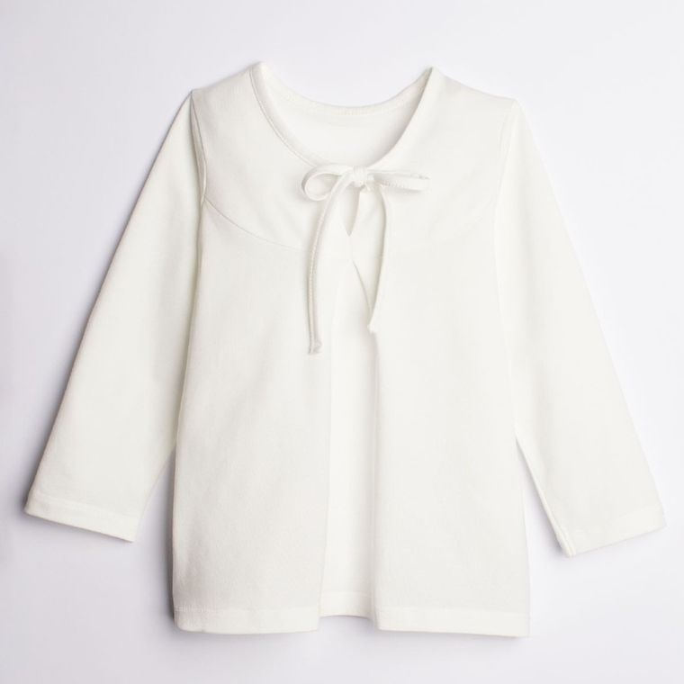 Bluzka dziewczęca z długim rękawem, ecru, Nicol