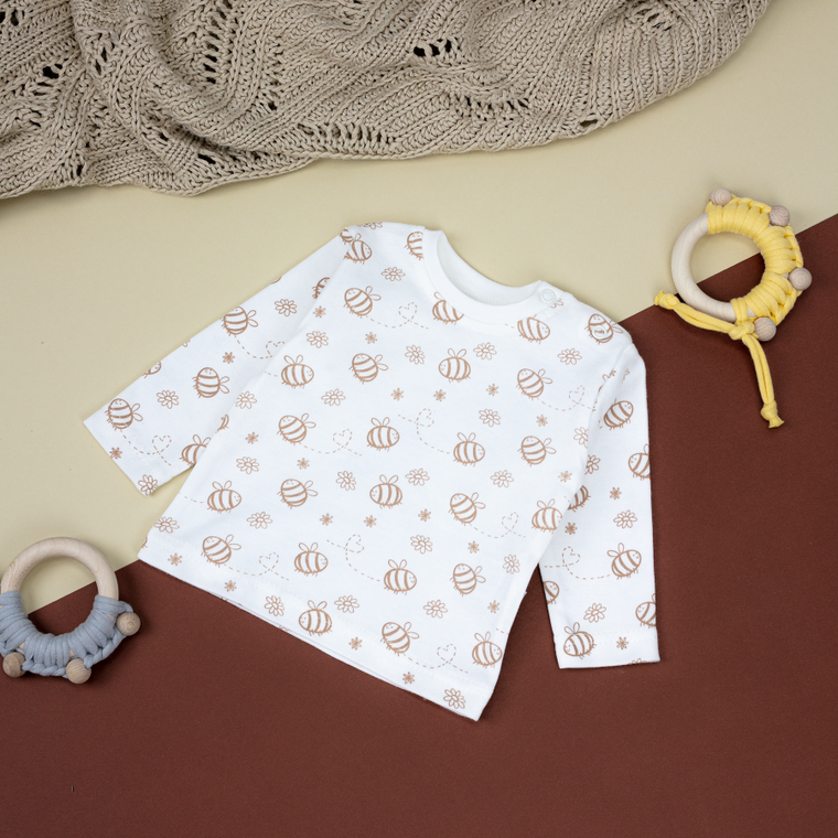 Bluzka dziewczęca z długim rękawem, ecru, Tup Tup