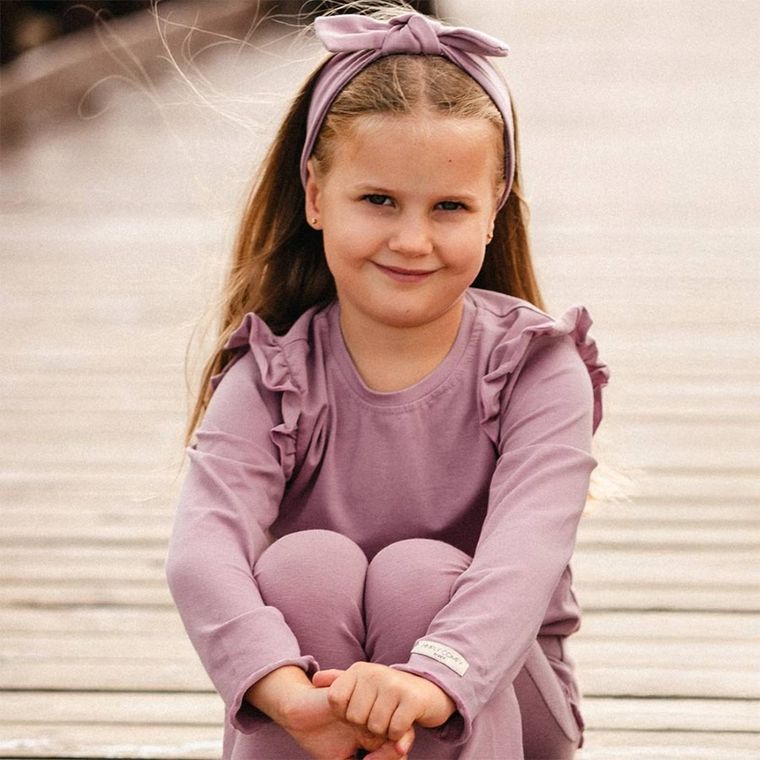 Bluzka dziewczęca z długim rękawem, fioletowa, Eevi