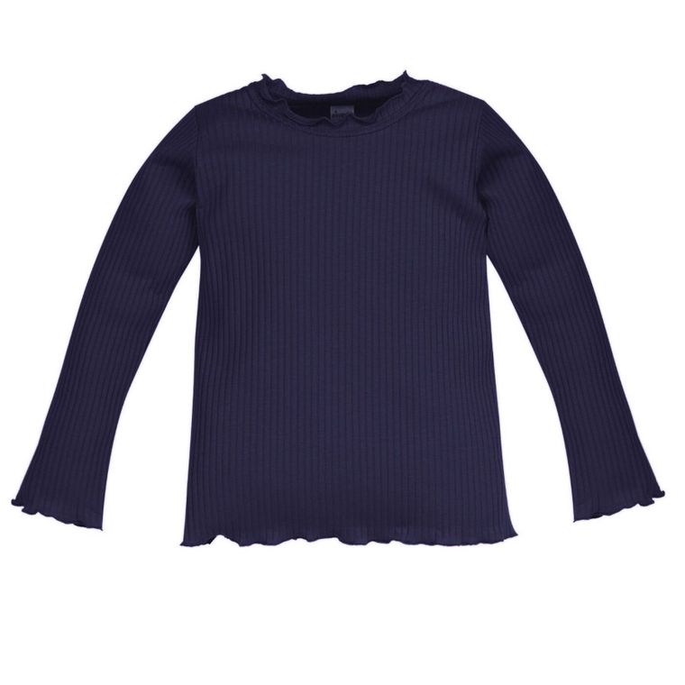 Bluzka dziewczęca z długim rękawem, granatowa, Pinokio
