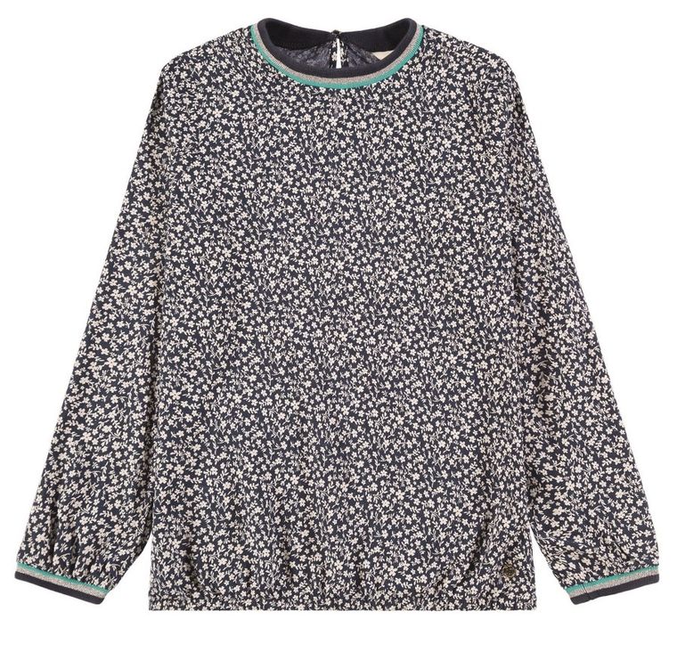 Bluzka dziewczęca z długim rękawem, granatowa, Tom Tailor