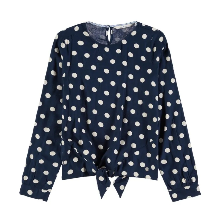 Bluzka dziewczęca z długim rękawem, granatowa, Tom Tailor