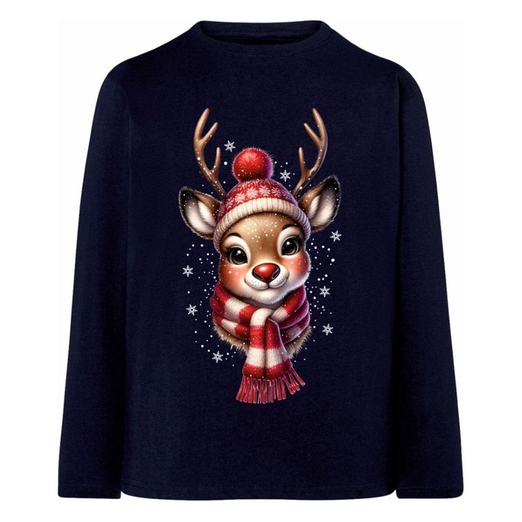 Bluzka dziewczęca z długim rękawem, granatowa, Tup Tup