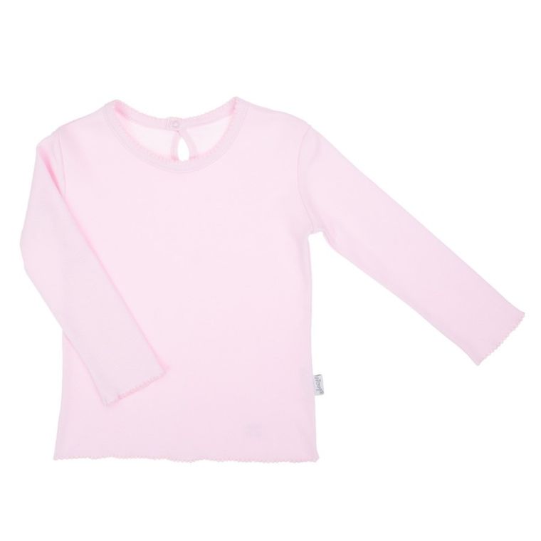 Bluzka dziewczęca z długim rękawem, jasnoróżowa, Nicol