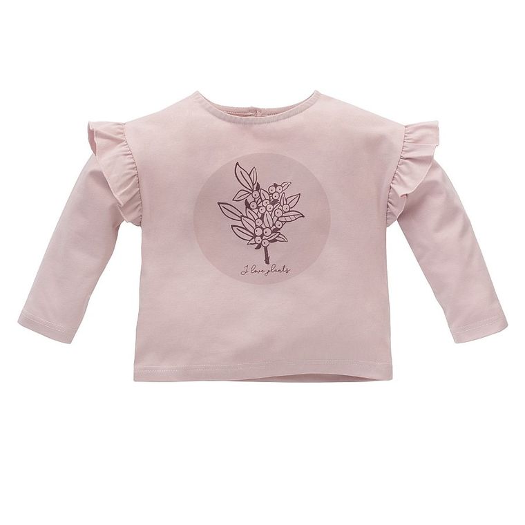 Bluzka dziewczęca z długim rękawem, jasnoróżowa, Pinokio
