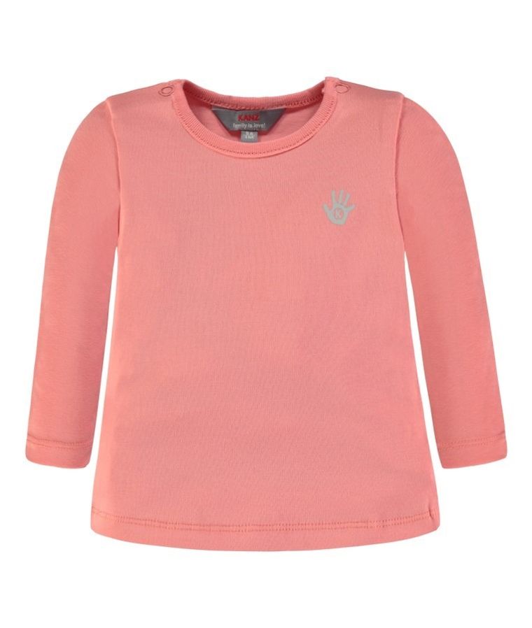 Bluzka dziewczęca z długim rękawem, koralowa, Kanz