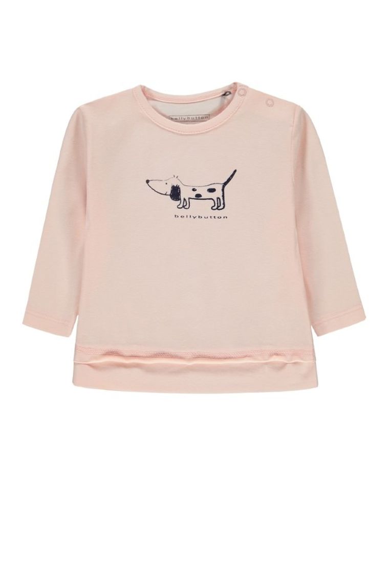 Bluzka dziewczęca z długim rękawem, łososiowa, Bellybutton