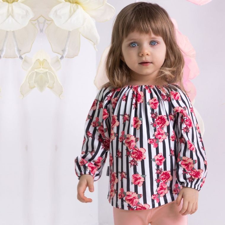 Bluzka dziewczęca z długim rękawem, mix, Nicol