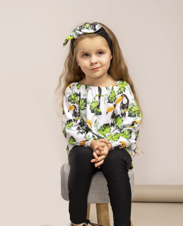 Bluzka dziewczęca z długim rękawem, mix, Nicol